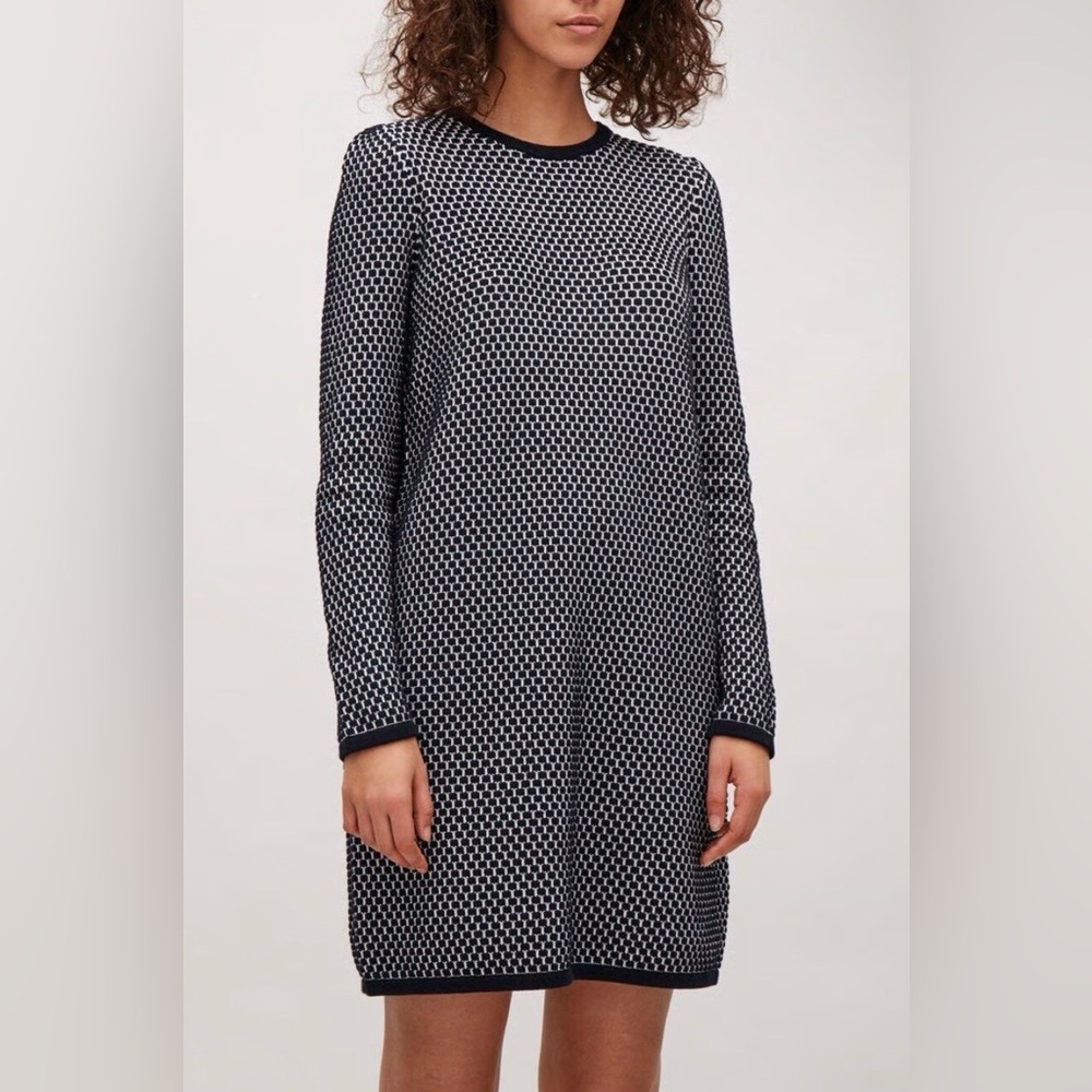 COS Monochrome Patterned Midi Dress